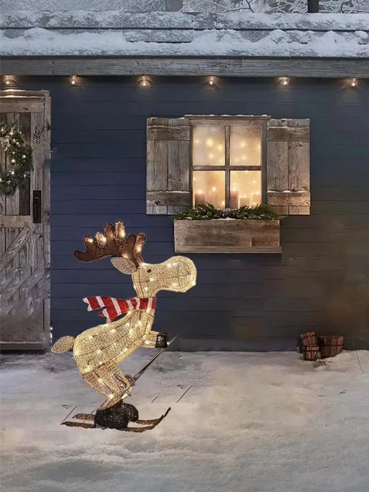 Acrylic Light-Up Reindeer Lawn Ornament | Outdoor LED Christmas Decoration