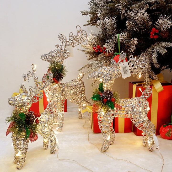 Elegant Iron Reindeer Statue | Christmas Decor