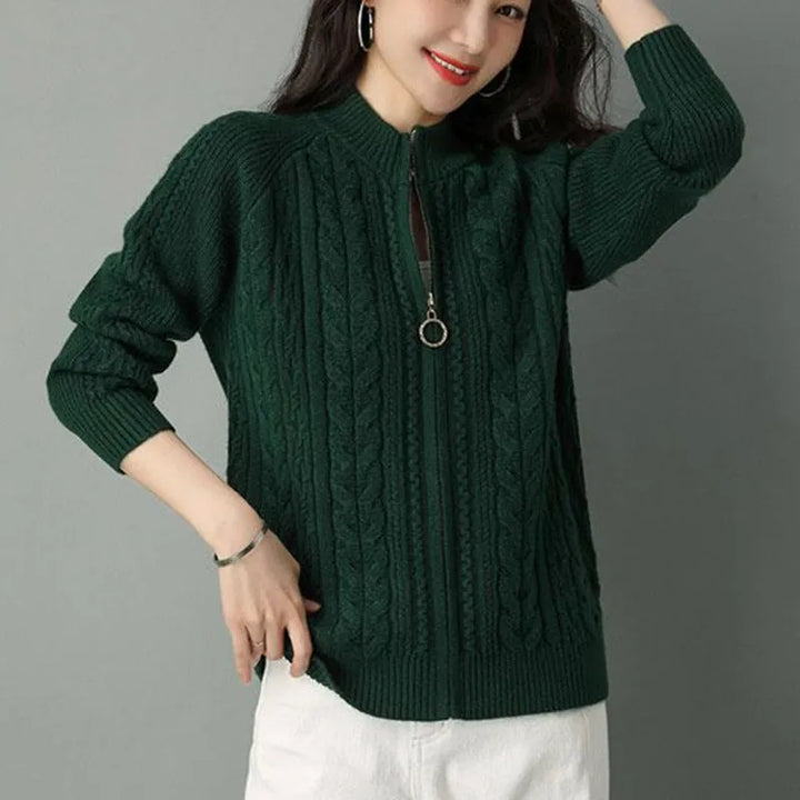 Women’s Knitted Zip-Front Cardigan