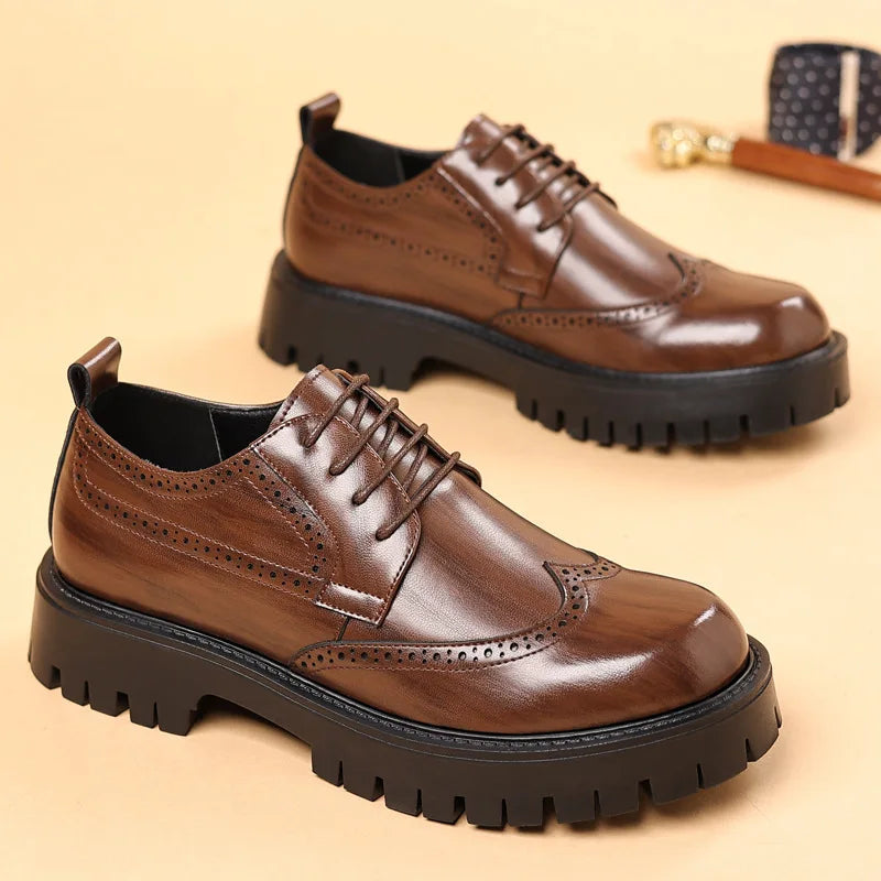 Men’s Classic Faux Leather Oxford Dress Shoes | Smart Formal