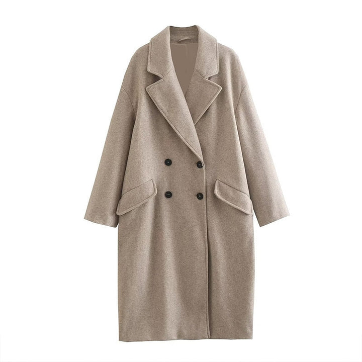 Women’s Wool-Blend Long Coat | Timeless Design
