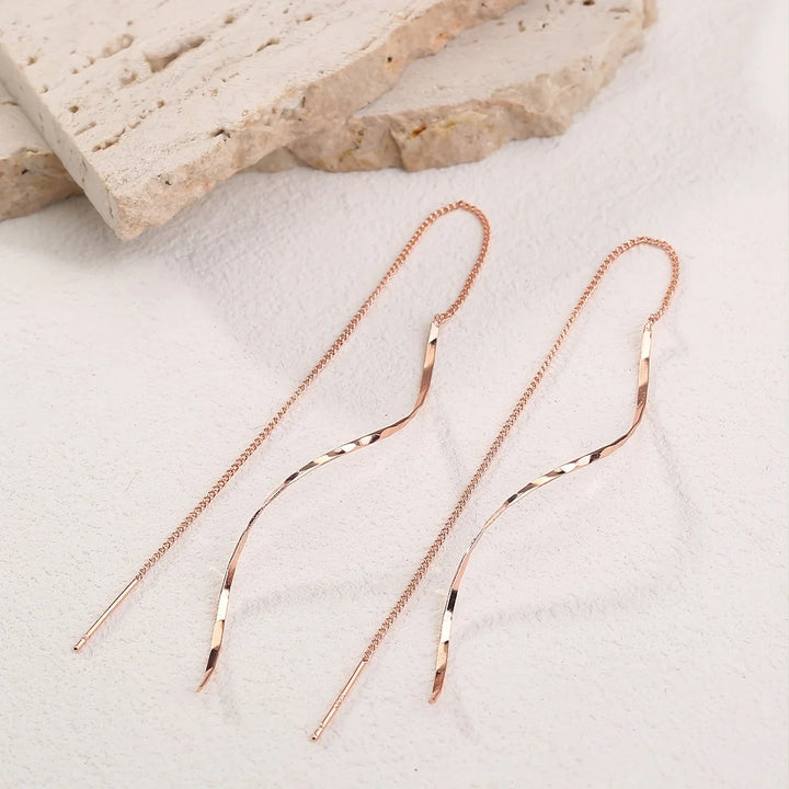 Zoe | Wave Threader Earrings