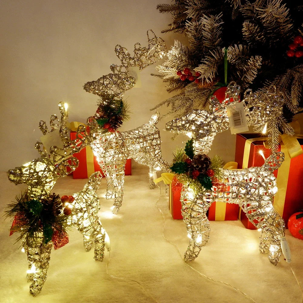 Elegant Iron Reindeer Statue | Christmas Decor