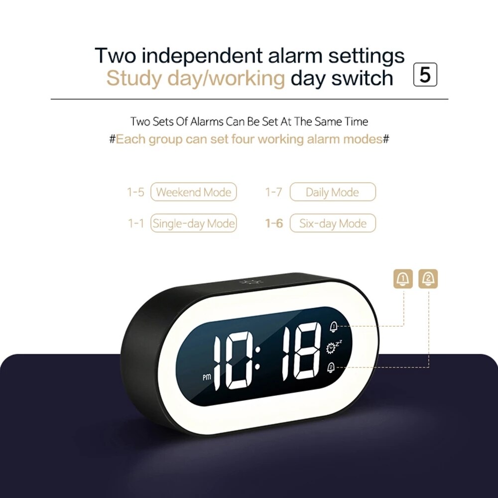 Zaza | Digital Alarm Clock with Night Light