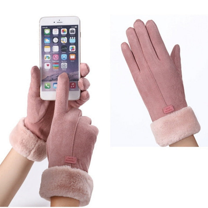 Warm Suede Gloves for Women