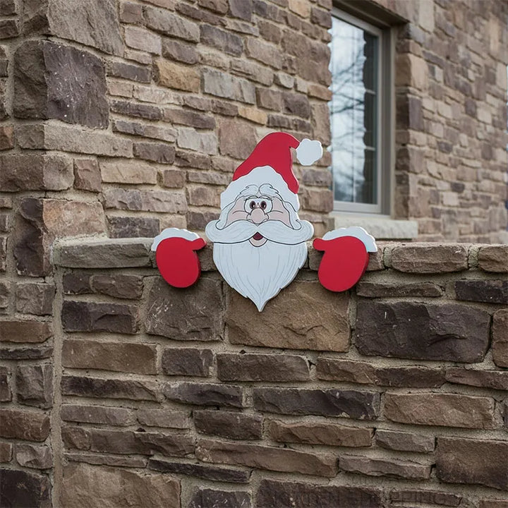 Christmas Santa Claus & Snowman Fence Decoration