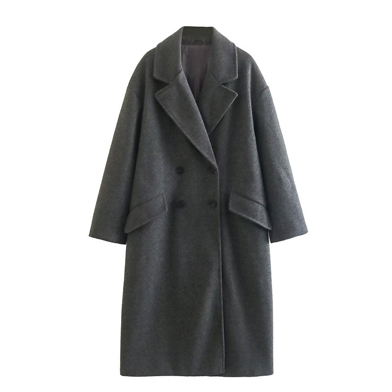 Women’s Wool-Blend Long Coat | Timeless Design