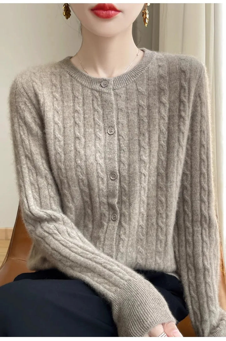 Women’s Button-Front Cable-Knit Sweater