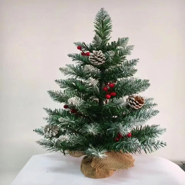 Mini Pine Christmas Tree (Tabletop) with Warm White LED Lights