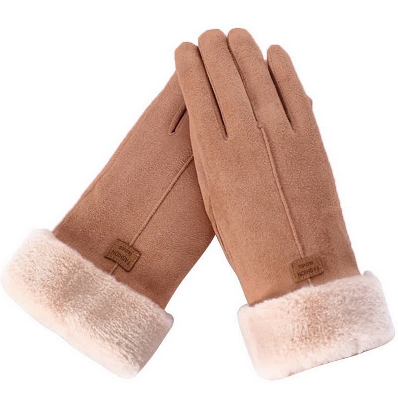 Warm Suede Gloves for Women
