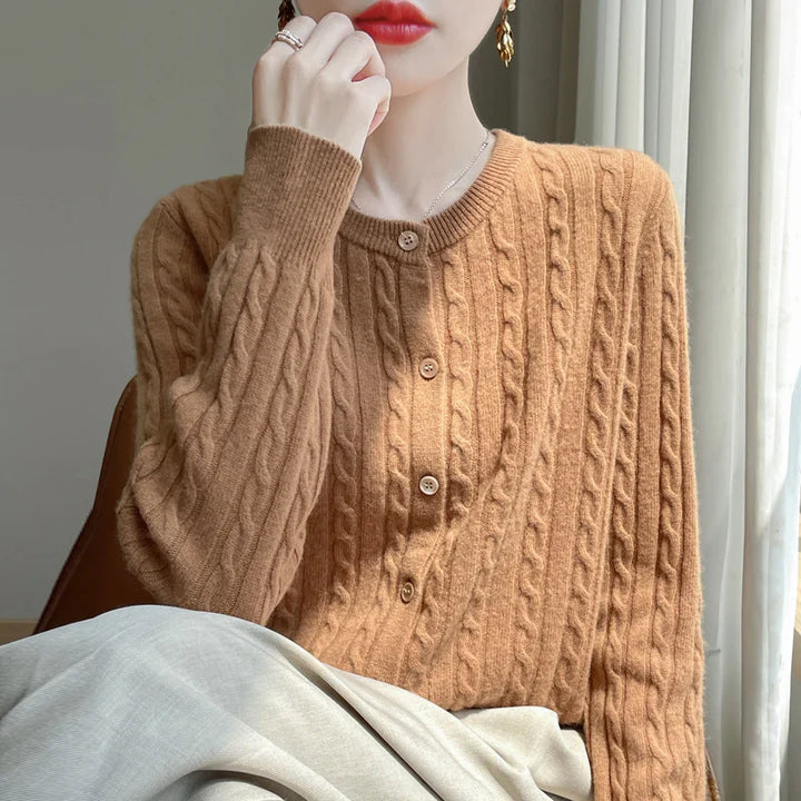 Women’s Button-Front Cable-Knit Sweater