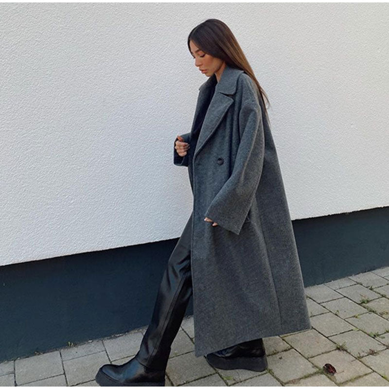 Women’s Wool-Blend Long Coat | Timeless Design