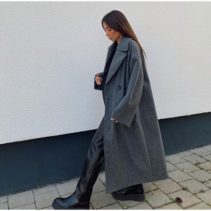 Women’s Wool-Blend Long Coat | Timeless Design