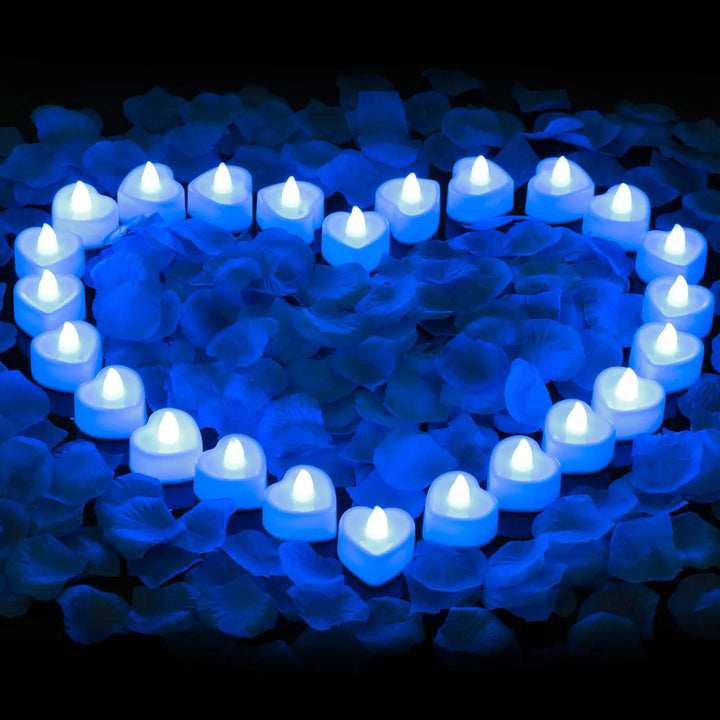 24-Pack Red Shell LED Tea Light Candles | Flameless, Battery-Powered