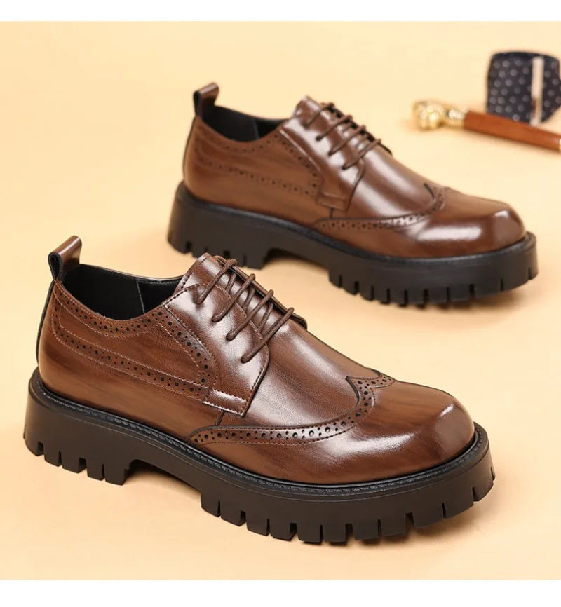 Men’s Classic Faux Leather Oxford Dress Shoes | Smart Formal