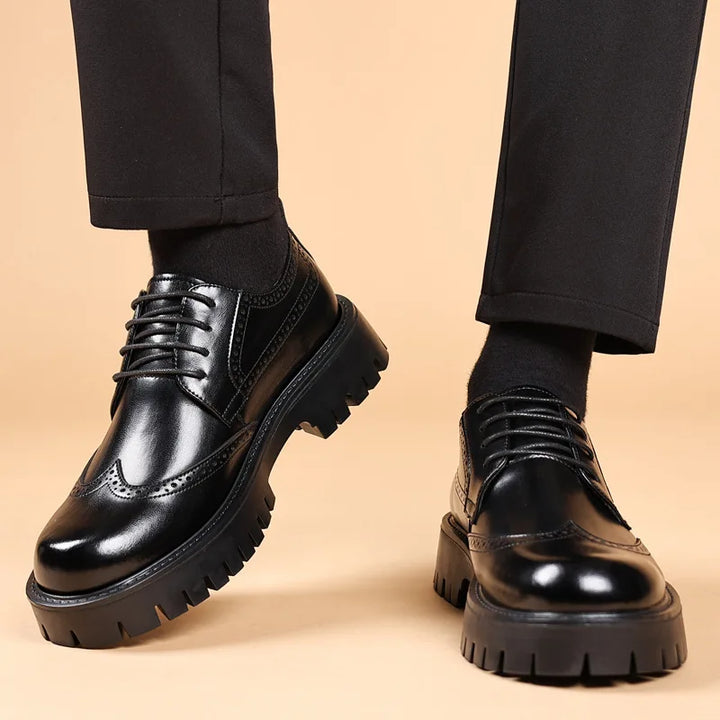 Men’s Classic Faux Leather Oxford Dress Shoes | Smart Formal