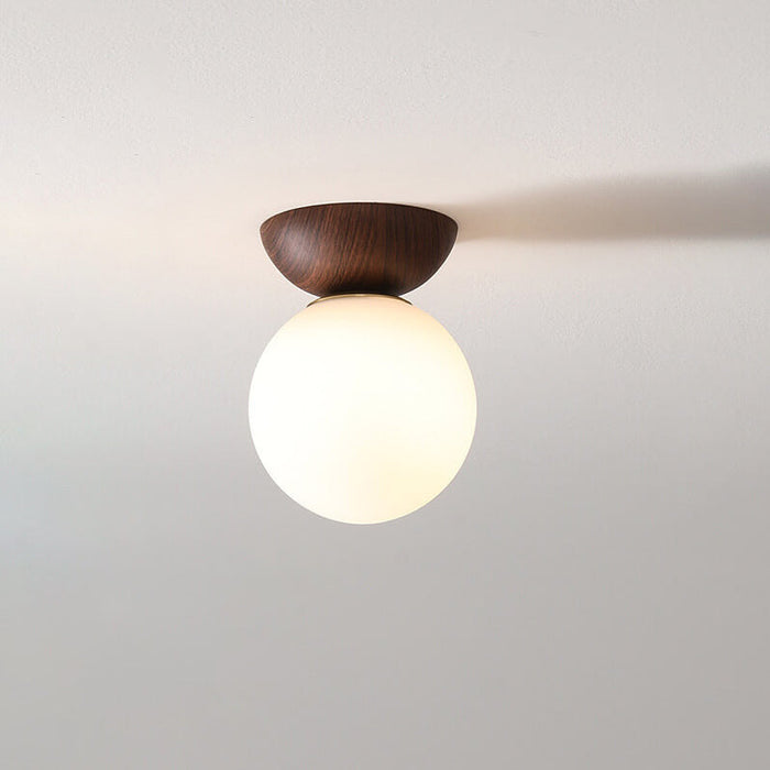 Japanese-Inspired Ceiling Lamp | Wood Finish