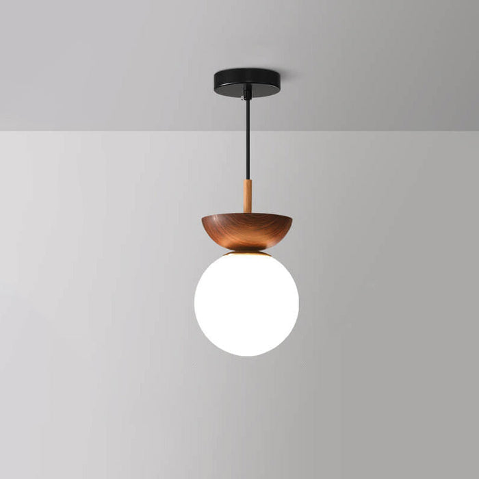 Japanese-Inspired Ceiling Lamp | Wood Finish