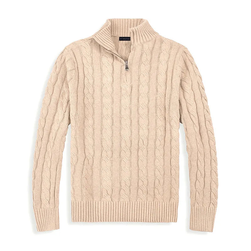 Men’s Luxe Half-Zip Cotton Style Sweater