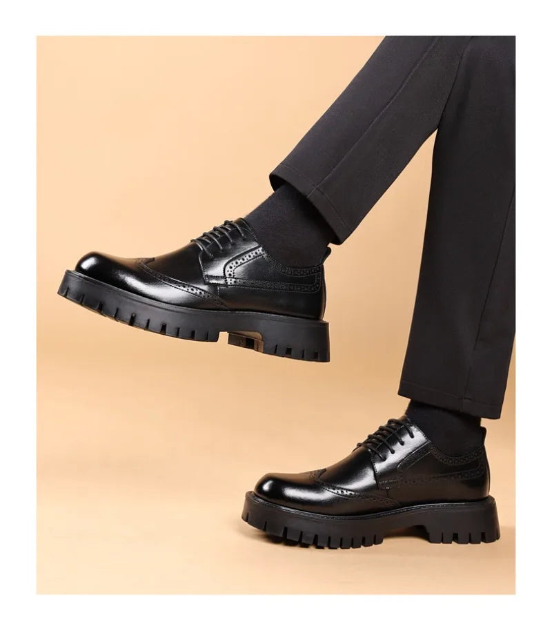 Men’s Classic Faux Leather Oxford Dress Shoes | Smart Formal