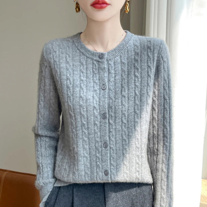 Women’s Button-Front Cable-Knit Sweater