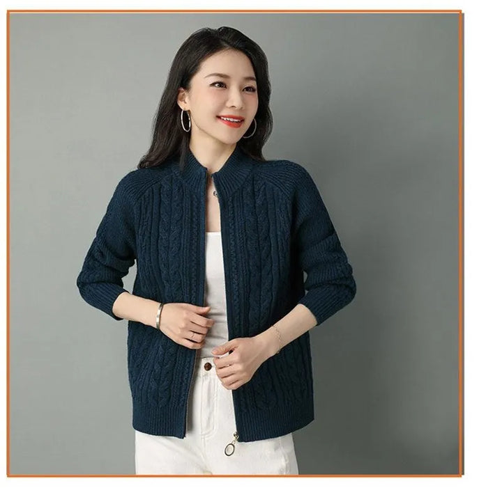 Women’s Knitted Zip-Front Cardigan
