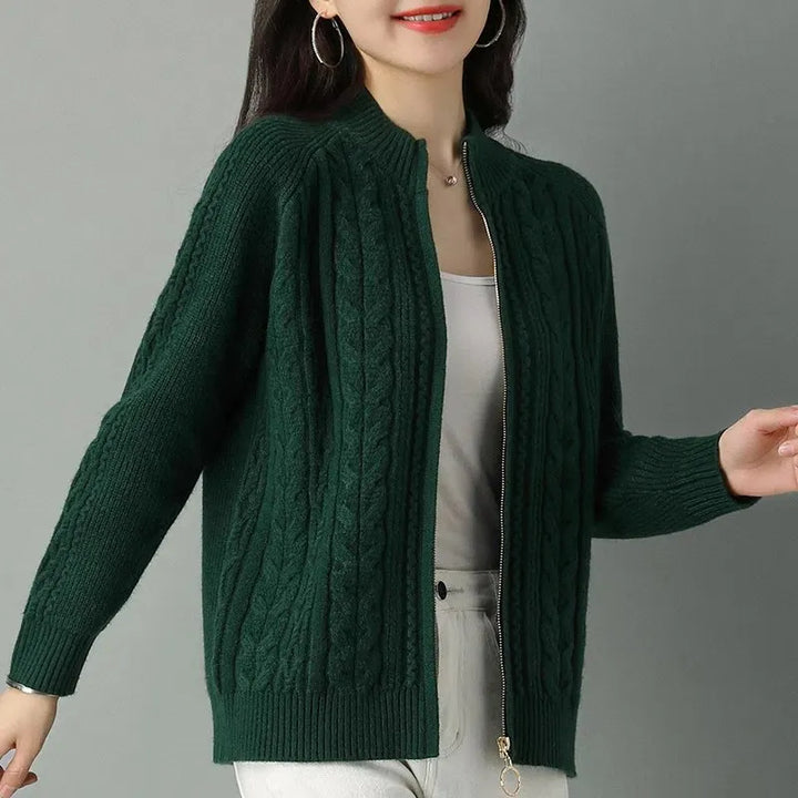 Women’s Knitted Zip-Front Cardigan