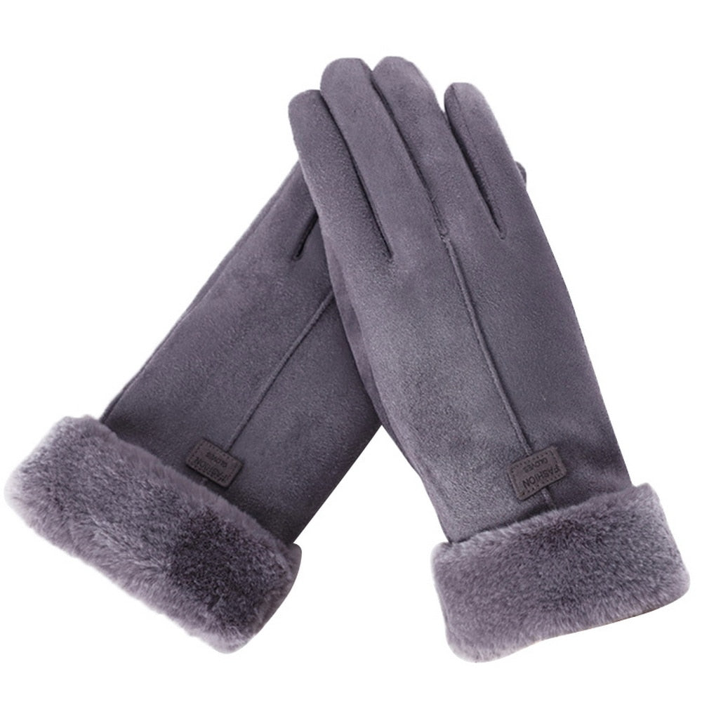 Warm Suede Gloves for Women