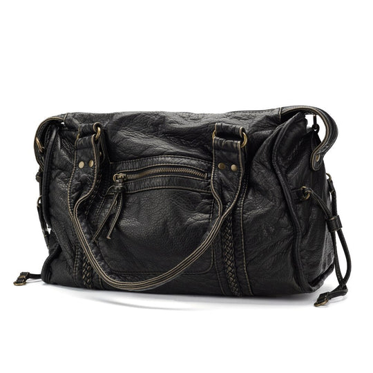 Briseis | Women’s Leather Handbag With Top Handles & Zipper Closure