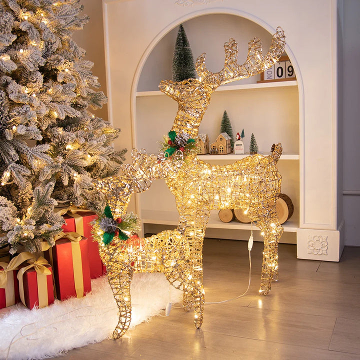 Elegant Iron Reindeer Statue | Christmas Decor