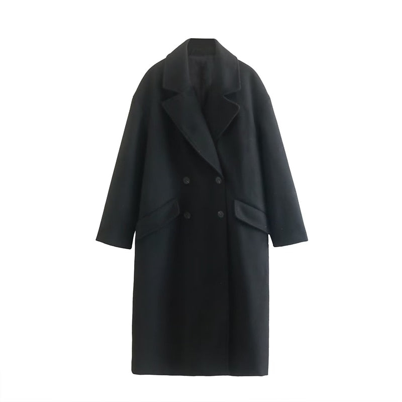 Women’s Wool-Blend Long Coat | Timeless Design
