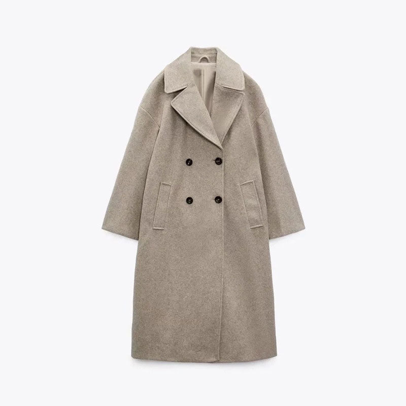 Women’s Wool-Blend Long Coat | Timeless Design
