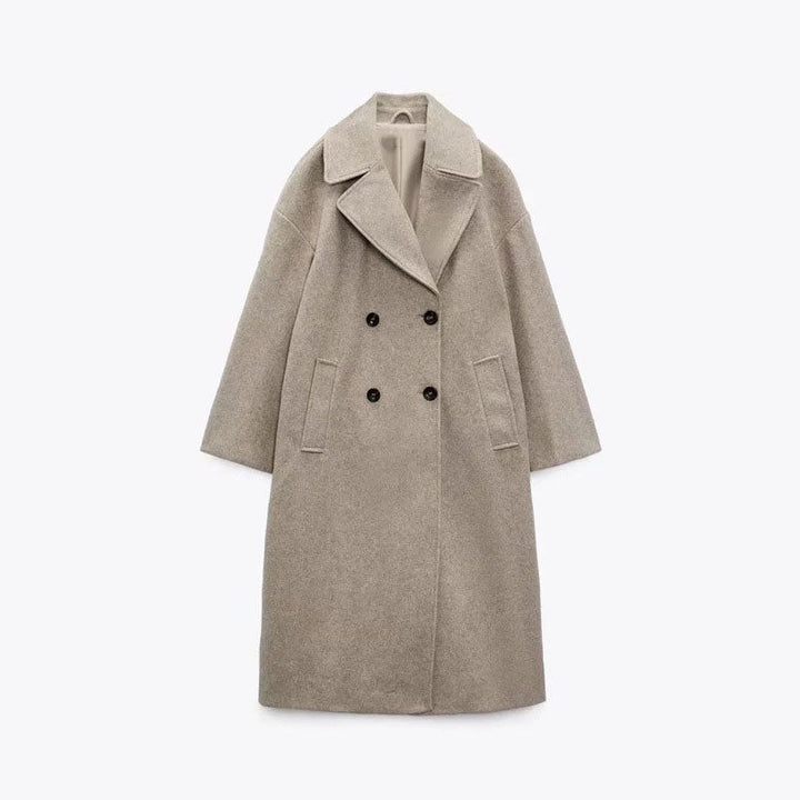 Women’s Wool-Blend Long Coat | Timeless Design