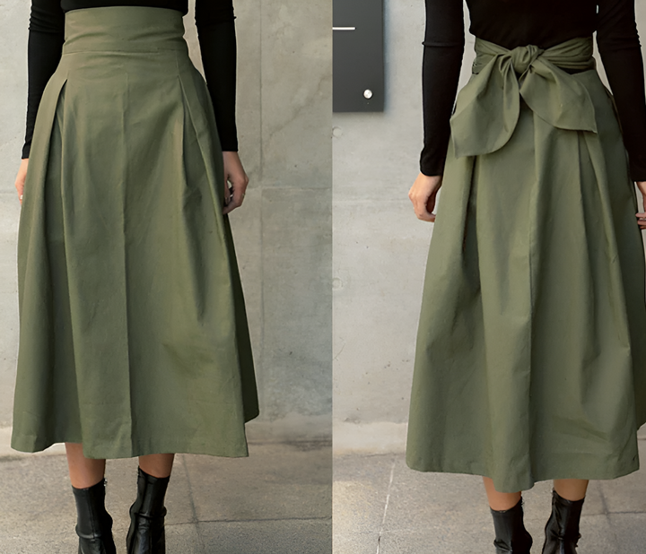 Elvenna | Women's High-Waisted A-Line Wrap Maxi Skirt
