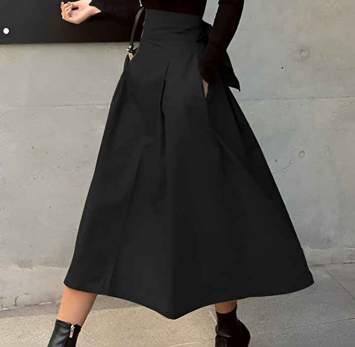 Elvenna | Women's High-Waisted A-Line Wrap Maxi Skirt
