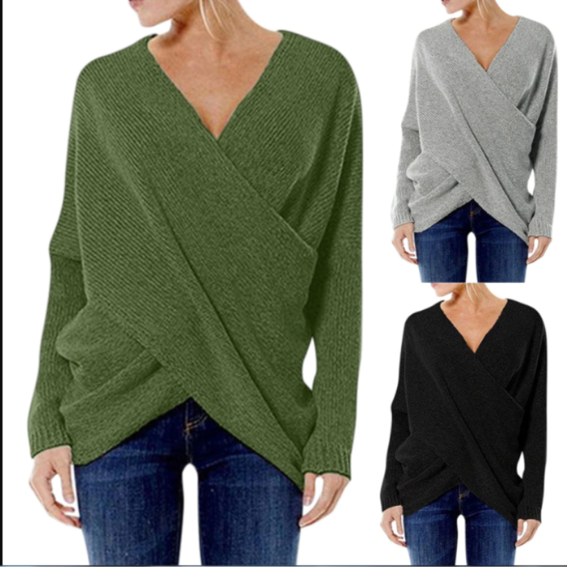 Women's Cashmere Sweater with Criss-Cross Detail