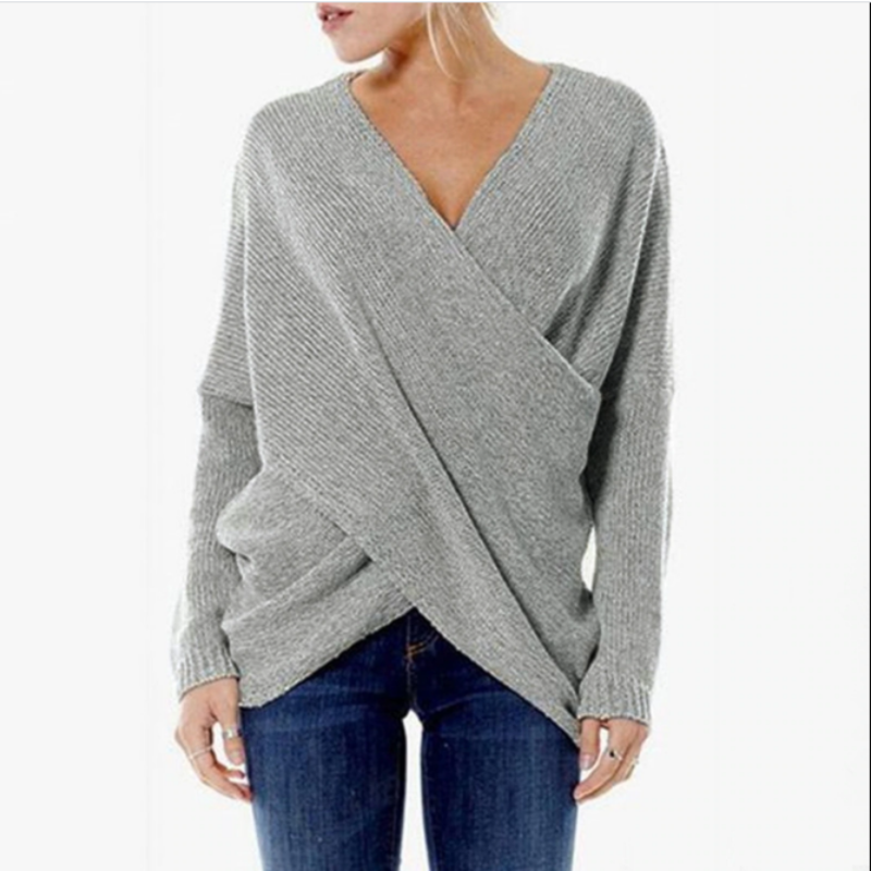 Women's Cashmere Sweater with Criss-Cross Detail
