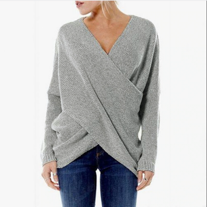 Women's Cashmere Sweater with Criss-Cross Detail