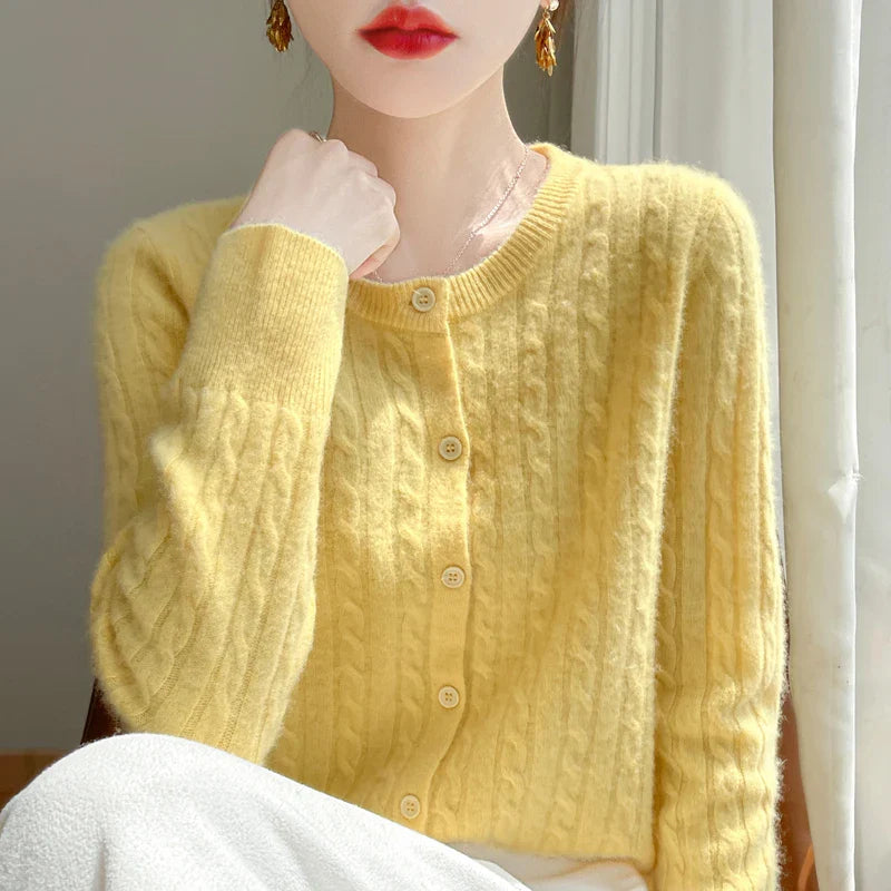 Women’s Button-Front Cable-Knit Sweater