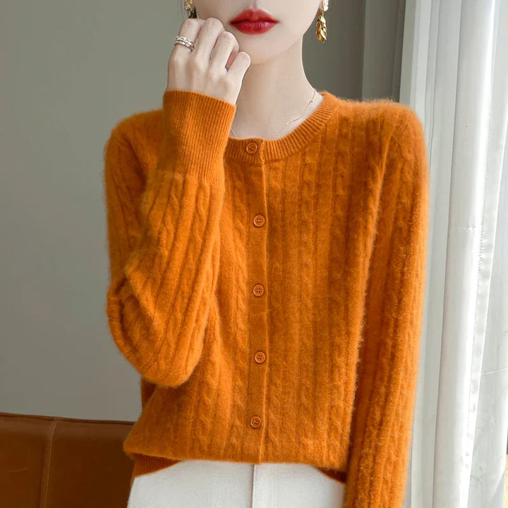 Women’s Button-Front Cable-Knit Sweater