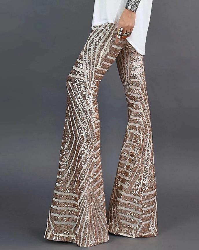 Women’s Sequin Flare Pants | Party Ready