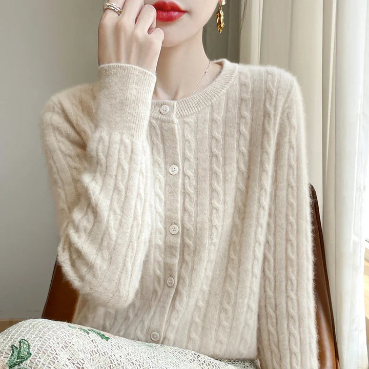 Women’s Button-Front Cable-Knit Sweater