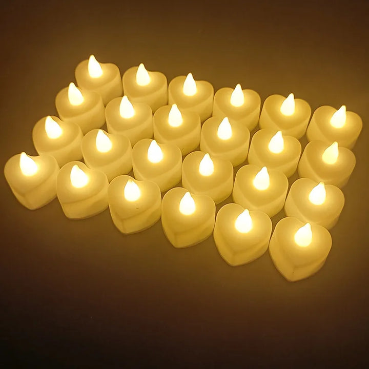 24-Pack Red Shell LED Tea Light Candles | Flameless, Battery-Powered
