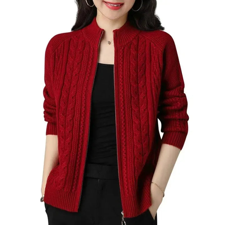 Women’s Knitted Zip-Front Cardigan