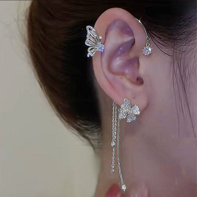 Sparkling Butterfly Ear Clips