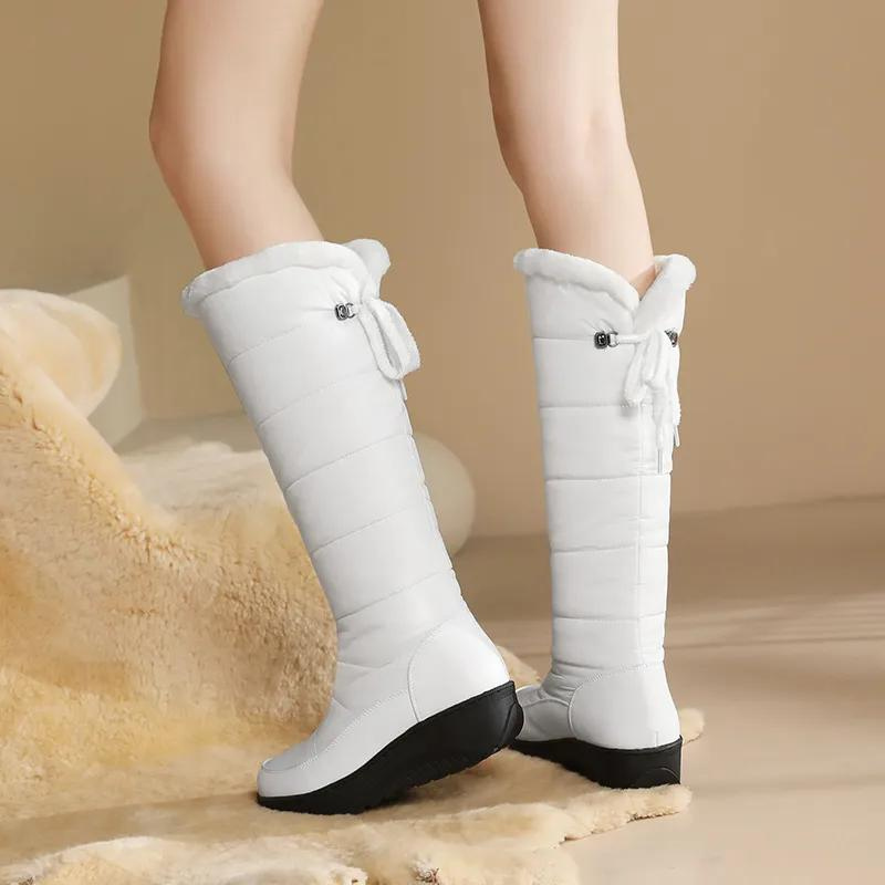 Women's Knee-High Winter Boots with Faux Fur Lining