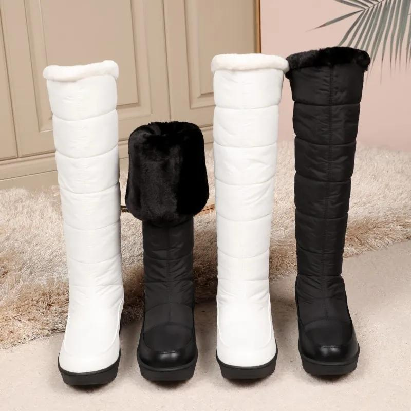Women's Knee-High Winter Boots with Faux Fur Lining