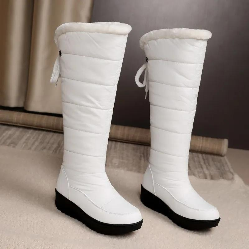 Women's Knee-High Winter Boots with Faux Fur Lining