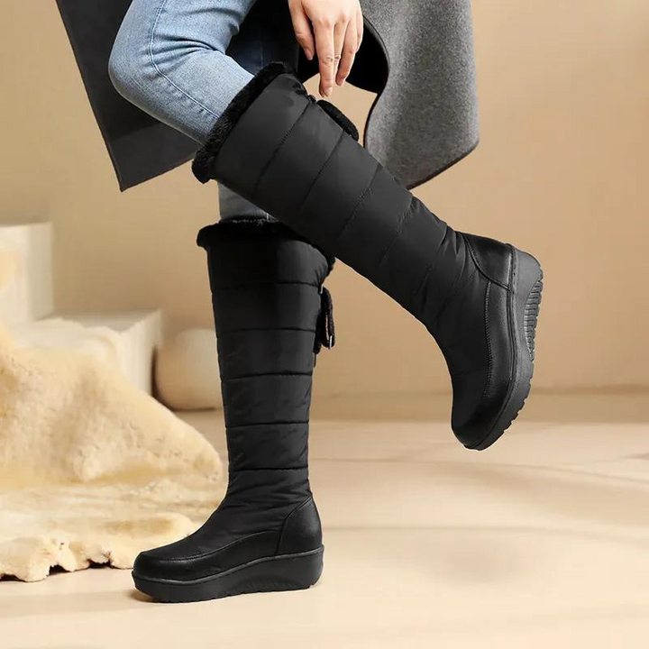 Women's Knee-High Winter Boots with Faux Fur Lining