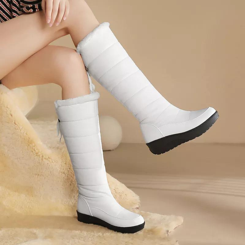 Women's Knee-High Winter Boots with Faux Fur Lining